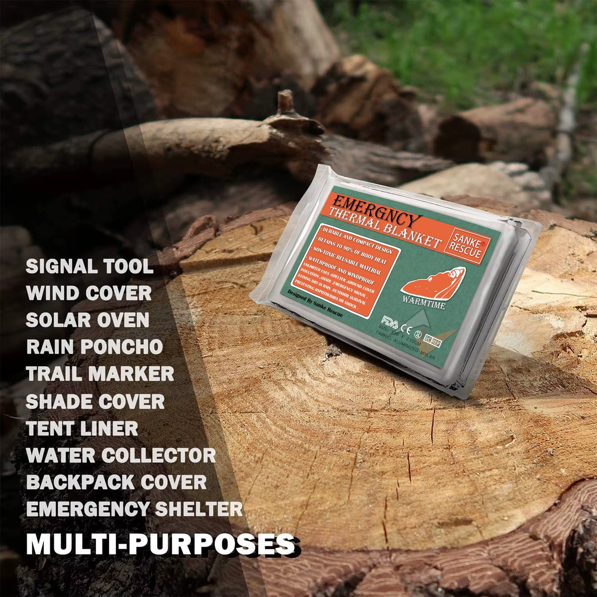 4Pcs Emergency Mylar Thermal Blanket Foil Space Blanket Designed for NASA Body Warmer Outdoor First Aid Camping Hiking Travel