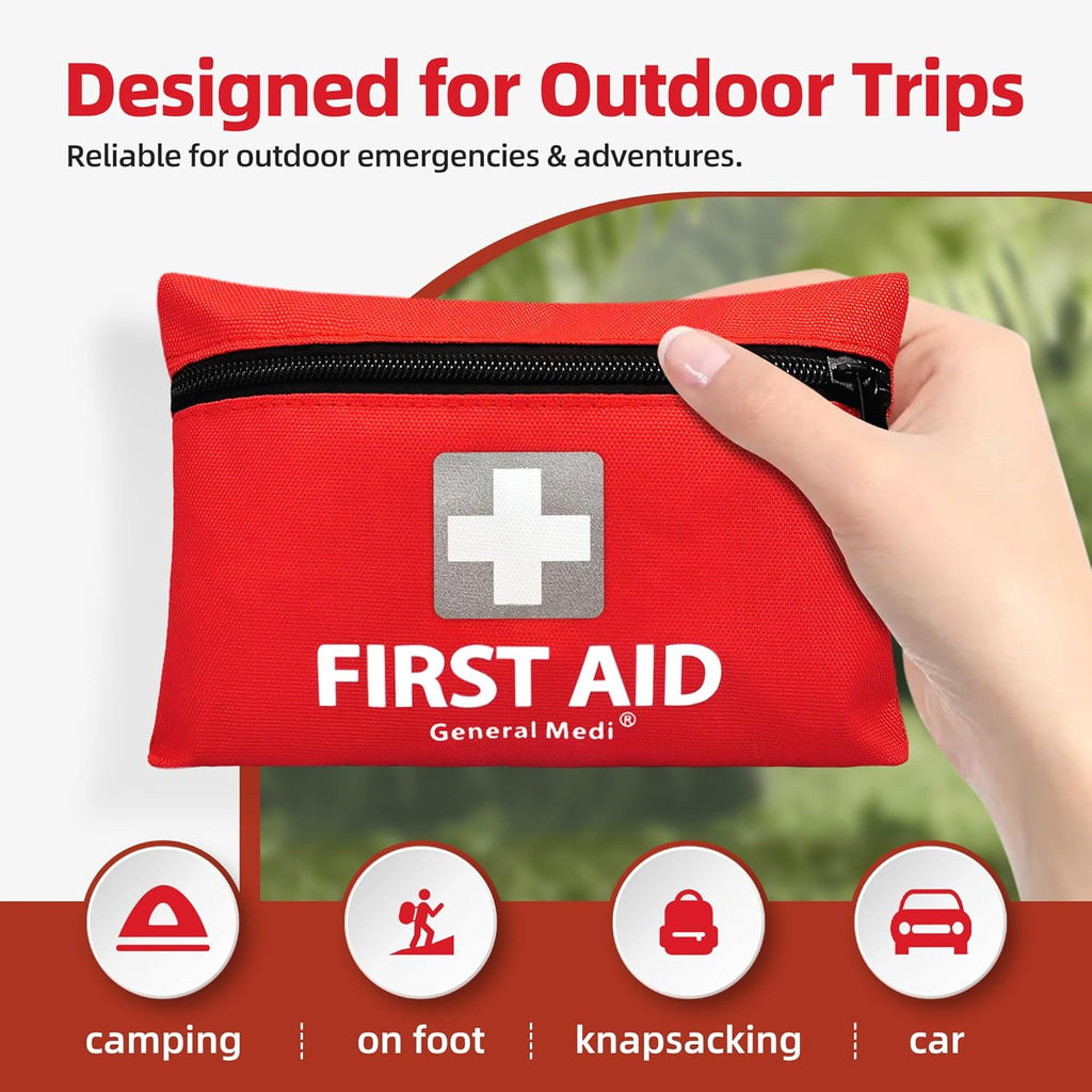 General Medi Mini First Aid Kit, 92 Pieces Small First Aid Kit - Includes Emerge
