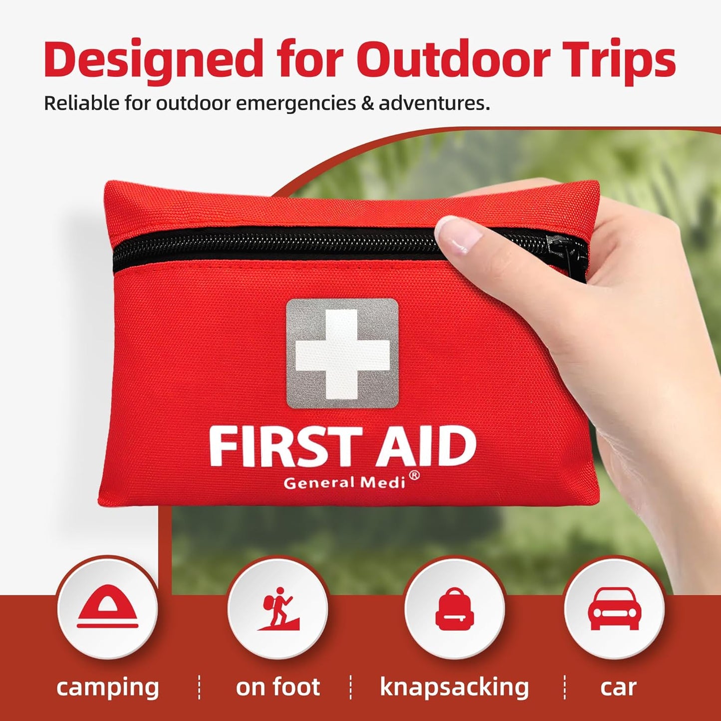 General Medi Mini First Aid Kit, 92 Pieces Small First Aid Kit - Includes Emerge