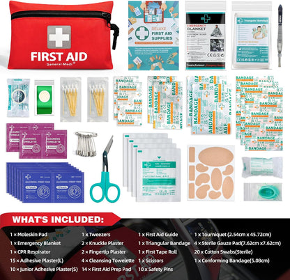 General Medi Mini First Aid Kit, 92 Pieces Small First Aid Kit - Includes Emerge
